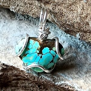 Turquoise Pendant Sterling Silver